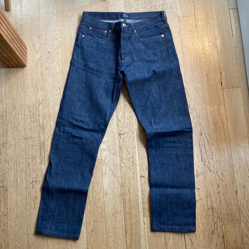 32x 32 APC raw denim jeans worn once. Perfect condition. Button fly. 5 pocket.